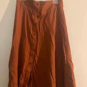 Super cute mid copper skirt from Forever 21.